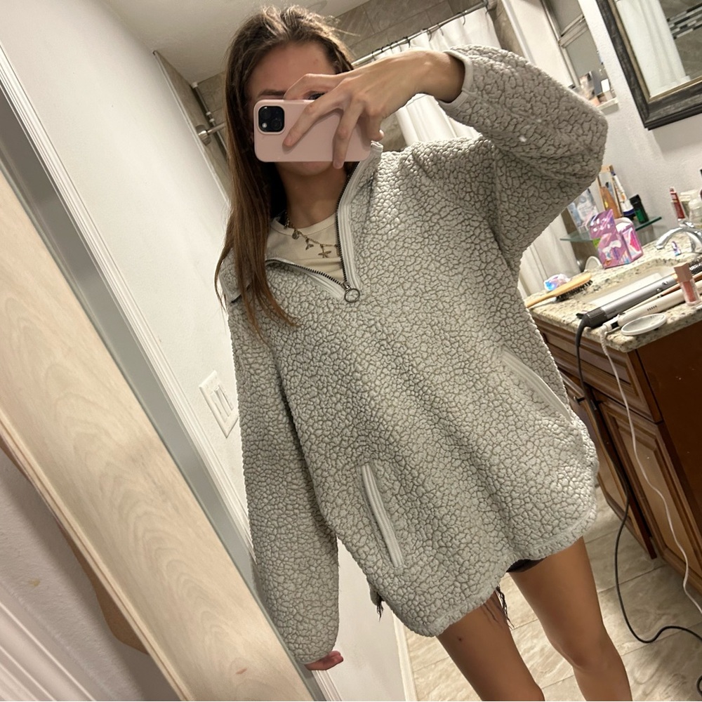 Cozy Textured Gray Pullover Hoodie